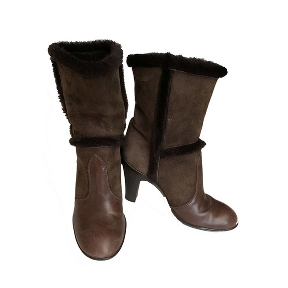 Hogan Brown Leather Boots Size 5.5 - Picture 1 of 7
